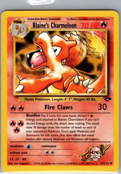 Blaine's Charmeleon 31/132 Uncommon - Pokemon TCG Gym Challenge - Regular (LP) - Image 1