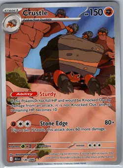Crustle 130/086 - Pokemon Scarlet & Violet: Black Bolt - Illustration Rare (NM) - Image 1