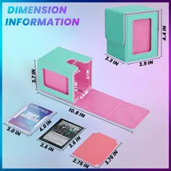 Luxurious MTG Card Deck Box - Holds 100+ Double-Sleeved Cards, Turquoise & Pink - Image 4