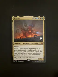 Mtg Tiamat ~ Adventures in the Forgotten Real ~ Promo stamp ~ NearMint - Image 1