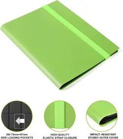 Stylish 9 Pocket Card Album Binder for MTG, Sports & Game Cards - Light Green - Image 4