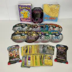 Mixed Lot Pokemon Trading Cards TCG Bundle - Cards, Books & Tin (I4) W#622 - Image 1