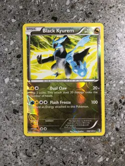 Pokemon TCG Cards Black Kyurem 100/149 Boundaries Crossed Reverse Holo Rare EXC - Image 1