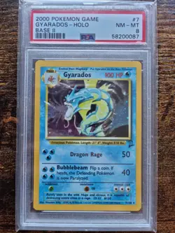 Pokemon Gyarados Base Set 2 Holo Rare 7/130 PSA 8 - Image 1