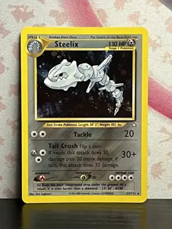 Pokemon TCG Steelix 15/111 Neo Genesis Set Holo Rare Vintage WOTC 2000 LP - Image 1