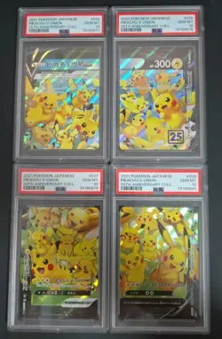 PSA 10 Pokemon 4 Set 2021 Pikachu V-Union JP 025-028 25th Anniversary Sequential - Image 1