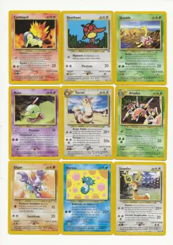 Pokemon Lote 9 NEO SET 2001 Espanol Played Lot Spanish POKEMON cards x9 - Image 1