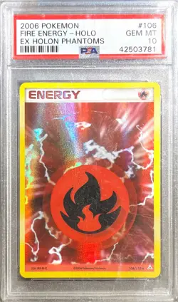 [PSA 10] Pokemon Fire Energy #106/110 Holo - EX Holon Phantoms 2006 🔥 LOW POP! - Image 1