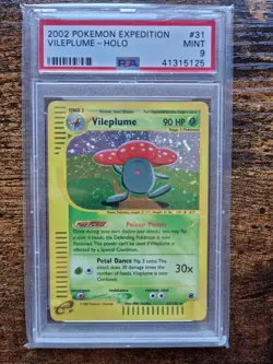2002 Pokemon Expedition #31/165 Vileplume Holo Rare PSA 9 - Image 1