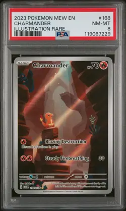 Charmander 168/165 PSA 8 Pokemon Graded Illustration Rare Card 151 UK - Image 5