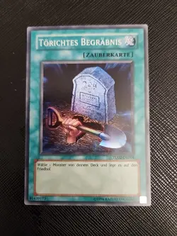Yugioh Foolish Burial Super Rare TU02-EN004 DE004 German Light Play - Image 1
