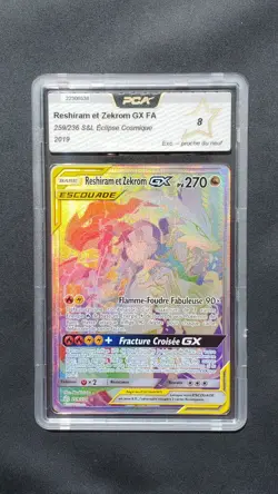 Carte Pokemon Reshiram et Zekrom GX Secrete 259/236 - Eclipse Cosmique FR PCA 8 - Image 1