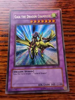 Yugioh MISPRINT Gaia The Dragon Champion LOB-125 GOLD Name - Image 1