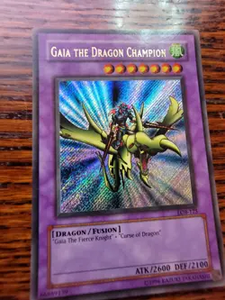 Yugioh MISPRINT Gaia The Dragon Champion LOB-125 GOLD Name - Image 3