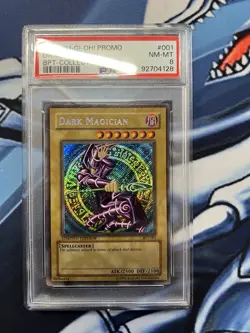 YuGiOh 2002 Dark Magician BPT-001 PSA 8 Secret Rare Limited Edition Booster Tin - Image 1