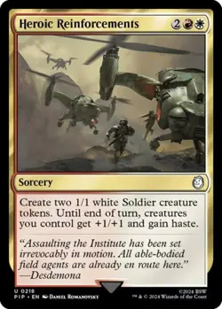 Heroic Reinforcements - Light Play MTG Universes Beyond: Fallout - Image 1
