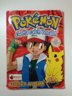 Pokemon Topps Merlin Collections Vintage Sticker Album Book Incomplete 1999 - Image 1