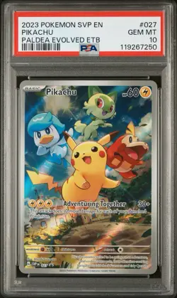 PSA 10 - Pikachu SVP 027 Black Star Promo Pokemon TCG Paldea Evolved - Image 1
