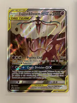 Espeon & Deoxys GX SM240 Pokemon Sun & Moon Promo Ultra Rare Card NM - Image 1