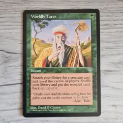 MTG Worldly Tutor Mirage MTG Magic The Gathering NM +free cards. Card#2 - Image 1