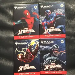 SDCC 2025 Magic The Gathering x Spider-Man Black White Blue Green Deck Set (4) - Image 1