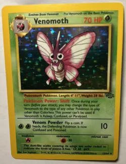 1999 Pokemon TCG Venomoth Jungle 13/64 Holo Rare Card Vintage WOTC NEAR MINT - Image 1