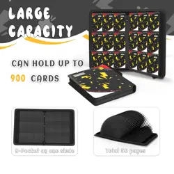 Trading Card Binder 9 Pocket，Card Binder 900 Pockets Card Book Holder Cards w... - Image 4
