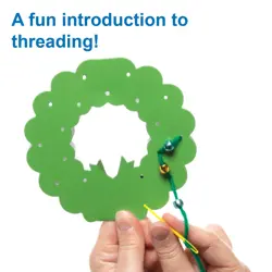 FE919 Christmas Wreath Threading Card Kits - Pack of 6, Make Your Own Christm... - Image 5