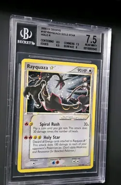 Rayquaza Gold Star 107/107 EX Deoxys BGS 7.5 NM+ Pokemon Card. - Image 2