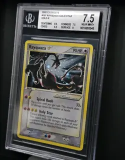 Rayquaza Gold Star 107/107 EX Deoxys BGS 7.5 NM+ Pokemon Card. - Image 3