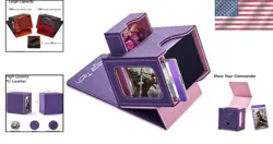 Patented MTG Card Box with Magnetic Closure & Dice Tray - Purple/Pink Design - Image 2