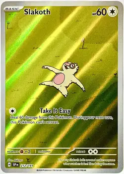 Slakoth ILLUSTRATION RARE 212/191 Pokemon Card TCG 2024 S&V Surging Sparks NM+ - Image 1