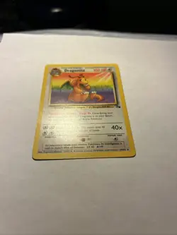 1999 Pokemon TCG Dragonite 19/62 Fossil Set Non Holo Vintage Rare Card WOTC LP - Image 3