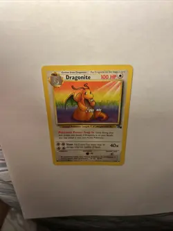 1999 Pokemon TCG Dragonite 19/62 Fossil Set Non Holo Vintage Rare Card WOTC LP - Image 4