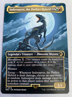 MTG Indoraptor, the Perfect Hybrid Borderless Jurassic World NM - Image 1