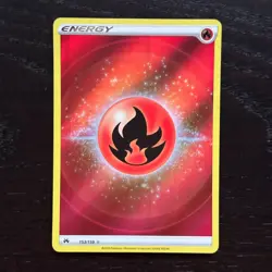 Fire Energy 153/159 Pokemon Crown Zenith Texture Full Art Ultra Rare Holo NM - Image 1