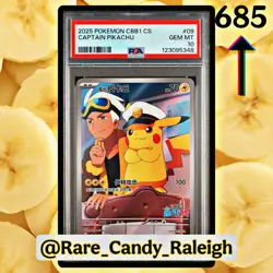 Pokemon Captain Pikachu cbb1 C Gem Pk. Vol. 1 CHINESE Full Art Promo #09 PSA 10 - Image 1