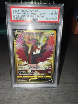 Galarian Moltres V Pokemon Brilliant Stars 183/172 Gold Secret PSA 10 - Image 1