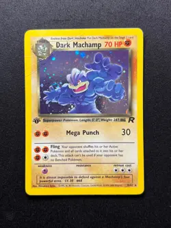 2000 WOTC Dark Machamp 10/82 1st Edition Team Rocket Holo Rare Pokemon Card - Image 1