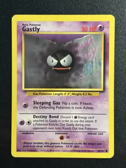 Gastly 50/102 - Base Set Common Pokemon TCG WOTC 1999 - HP Card - Image 1