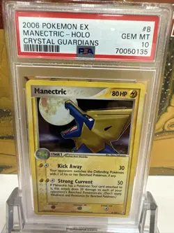 2006 Pokemon Manectric Holo #8 EX Ruby & Sapphire Crystal Guardians PSA 10 76 - Image 1