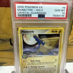 2006 Pokemon Manectric Holo #8 EX Ruby & Sapphire Crystal Guardians PSA 10 76 - Image 2