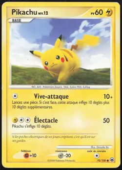 Carte Pokemon Pikachu 70/100 Aube Majestueuse Francais - Image 1