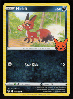 Nickit Halloween 2022 Trick or Trade 103/189 Regular Common Pokemon Card - Image 1