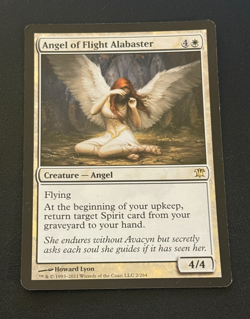Magic The Gathering - MTG Angel of Flight Alabaster Rare Creature 2/264 LP - Image 1
