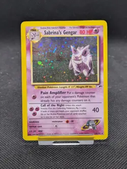 Sabrina's Gengar 14/132 Holo Gym Heroes Pokemon Card WOTC Played - Image 1