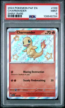 2024 Pokemon Paldean Fates 109/091 Charmander Baby Shiny Rare PSA 9 - Image 1