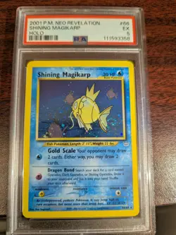 PSA 5 Shining Magikarp Holo #66 2001 Pokemon Neo Revelation (Secret Rare/SWIRL) - Image 1