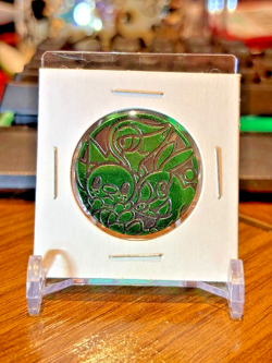 Pokemon TCG flip coin Snivy Tepig Oshawott green mirror holo Green Tornado - Image 1