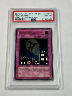 YUGIOH PSA 10 HERO Signal TLM-EN049 Ultimate Rare 1st Edition - Image 1